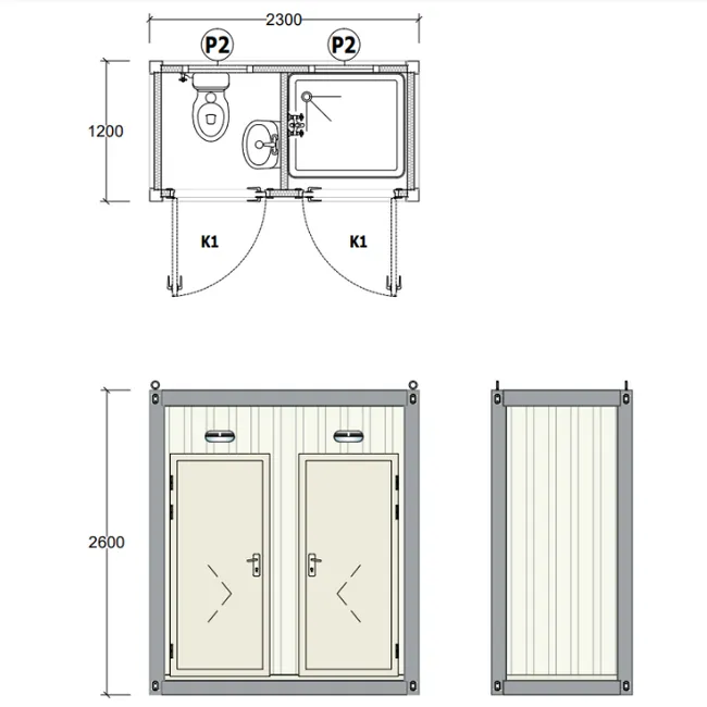Bungalow de chantier sanitaire WC + Douche – Image 3