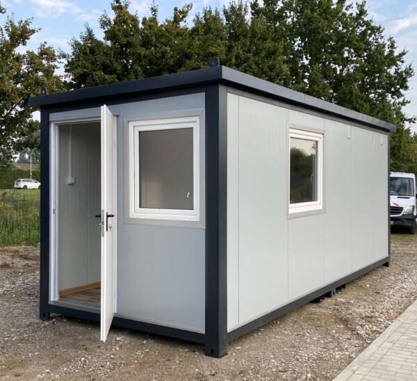 Conteneur bureau 6,00 × 2,40 m avec WC, douche et kitchenette