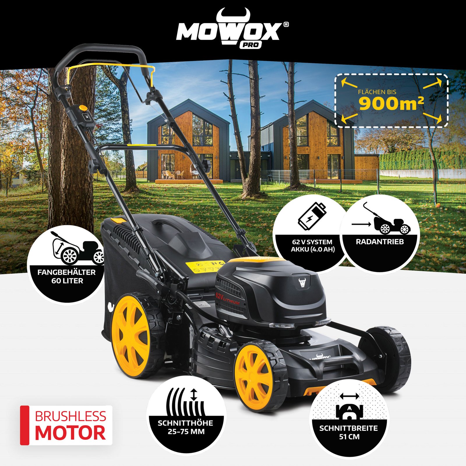 Tondeuse à batterie MOWOX® EM 5162 SX-Li – Série Pro – Image 3