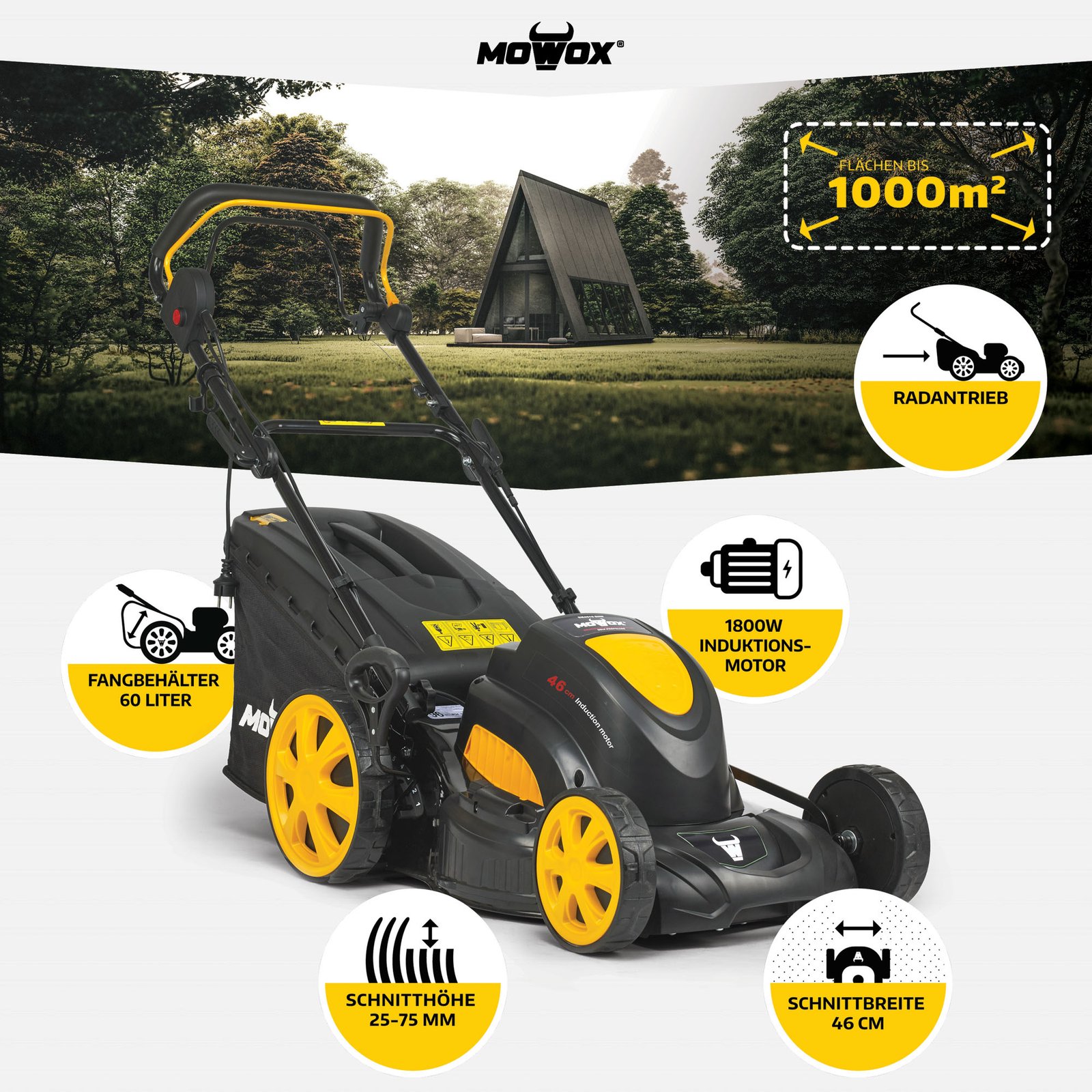 Tondeuse électrique tractée MOWOX® EM 4618 SHW – Série Classique – Image 2
