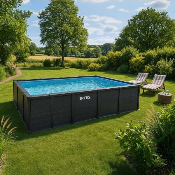 Piscine Graphite rectangulaire 6,00 x 3,00 x 1,24 m