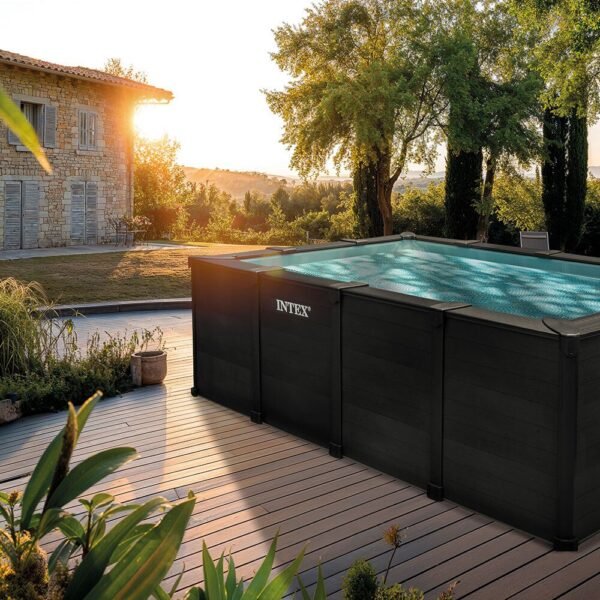 Piscine Graphite rectangulaire 4,00 x 3,00 x 1,24 m